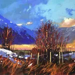 Tony Allain PS, PSA, MPANZ, Golden light, Highlands, Scotland