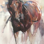 Sally Martin, Bay in bright sun, Ffos Las