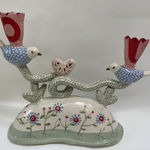 Laurance Simon, Small Black & Yellow Jug with Robin Handle