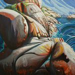 Baden Croft's oil on linen painting titled 'The Glennies' available to view in the kellilundberg.art stockroom on the Mornington Peninsula.