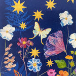 Julia Whitney Barnes, Cyanotype Print (Poppies, Petunia, Fern), 2021