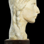 Very rare plaster by Ferdinand Hodler, depicting his beloved muse Valentine Godé-Darel. The only signed sculpture by Ferdinand Hodler, realized in Geneva c. 1914.