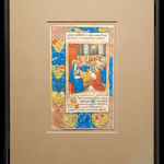 a renaissance miniature painting depicting the Pentecost, from a Book of Hours, in a frame