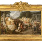 an old master painting by Swiss artist Jean-Pierre Saint-Ours depicting the Greec scene of the Olympic games