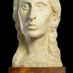 Very rare plaster by Ferdinand Hodler, depicting his beloved muse Valentine Godé-Darel. The only signed sculpture by Ferdinand Hodler, realized in Geneva c. 1914.