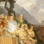 an old master painting by Swiss artist Jean-Pierre Saint-Ours depicting the Greec scene of the Olympic games