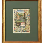 Medieval illuminated miniature from a Book of Hours depicting The Miraculous Draft of Fishes. Painted by Antoine de Lonhy in Turin, Piedmont, c. 1470-1475. Framed artwork.