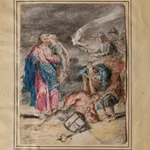 a watercolor by Leonaert Bramer depicting a religious scene