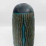 Taimei Morino b. 1934 Flat jar Signed on underside Glazed Stoneware 13 1/2 x 12 1/2 x 6 in
