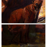 Yongqi Tang, Knight Peeing in a Landscape, 2024