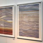 Tulip Field shown framed alongside Seaside at Affordable Art Fair Hampstead in London. These pieces are currently stored unframed.