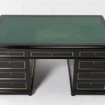 1930s French Ebonised Pedestal Desk