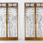 Pair of 1960s Spanish Wrought Iron and Gilt Metal Doors