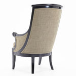 SOLD, 19th Century French Ebonised Armchair with Carved Lion's Heads