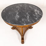 19th Century French Walnut Guéridon with Marble Top