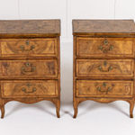 Pair of 18th Century Italian Walnut Small Chest of Drawers/Bedside Cabinets