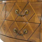 SOLD, French 18th Century Walnut Bombe Commode with Marble Top