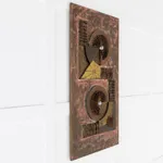 SOLD, 1960s French Decorative Metal Wall Panel