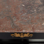 19th Century French Ebonised Console Table with Marble Top