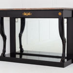 19th Century French Ebonised Console Table with Marble Top