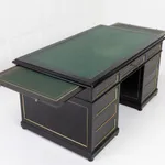 1930s French Ebonised Pedestal Desk
