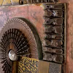 SOLD, 1960s French Decorative Metal Wall Panel