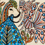 Baya Mahieddine, Femme et poisson, 1974