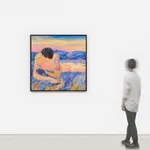 Minami Kobayashi, A dog and a man with lion and peony tattoos, 2023