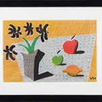 David Hockney, Two Apples, One Lemon and Four Flowers, 1988