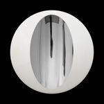 Mark Eisen, White disc with concave silver ellipse, 2017