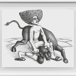 Cheryl Pope, Woman on Striped Floor, 2023