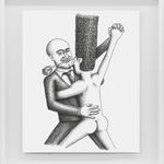 Cheryl Pope, Woman on Striped Floor, 2023