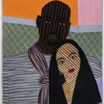 Cheryl Pope, Woman on Striped Floor, 2023