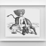 Cheryl Pope, Woman on Striped Floor, 2023