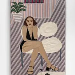 Cheryl Pope, Woman on Striped Floor, 2023