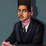 Cheryl Pope, Woman on Striped Floor, 2023