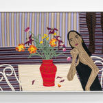 Cheryl Pope, Woman on Striped Floor, 2023