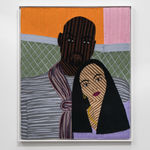 Cheryl Pope, Woman on Striped Floor, 2023