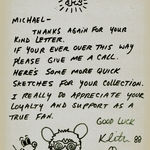Keith Haring, Letter with Andy Mouse, 1988