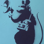 Banksy, "Refugee Rat / Saint Rat "- Paris" (not for sale), 2018