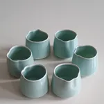 Chris Keenan, Tenmoku 'Cloud' Dishes with Red Dots, 2025