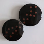 Chris Keenan, Tenmoku 'Cloud' Dishes with Red Dots, 2025