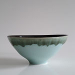 Chris Keenan, Tenmoku and Celadon Bowl with Wavy Green Edge, 2025