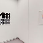 Vera MOLNAR, Signature à la mine de plomb sur fond rouge, 2008