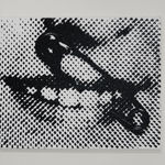 Jamie Reid, Pinned Queen (32. Black on white diamond dust, positive), 2013