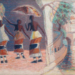 Gerard Sekoto, The Casamance Dancers and the River Seine, 1975