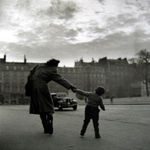 Louis Stettner, Horse and Cowboy, Rockefeller Center, NYC, 1974 (Printed 1981)