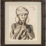 charcoal drawing of a woman by Irma Stern