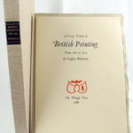 A Leaf History of British Printing From 1610 to 1774. Box and title page