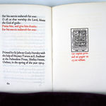 A Book of Songs and Poems from the Old Testament and the Apocrypha illustrated by Graily Hewitt. Colophon and woodblock illustration.